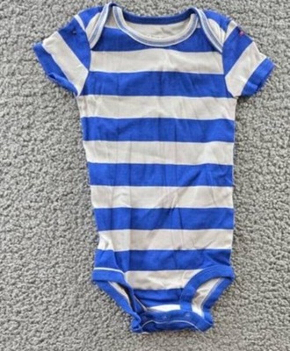 Carter's Striped Cotton Bodysuit Baby Boy's 9M Blue/White Short Sleeve